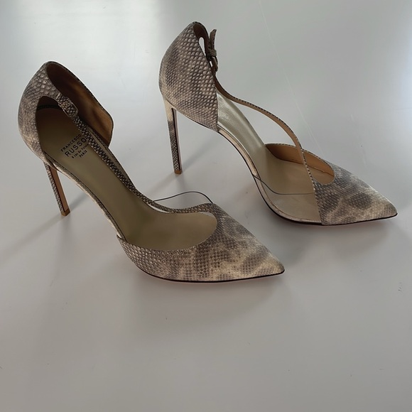 FRANCESCO RUSSO Paris Leather Plexi Pumps Heels. 40. - Picture 4 of 11